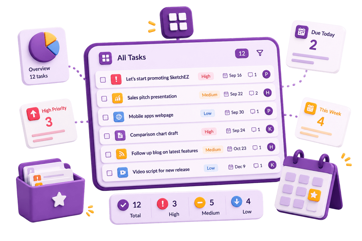 All tasks in one workspace