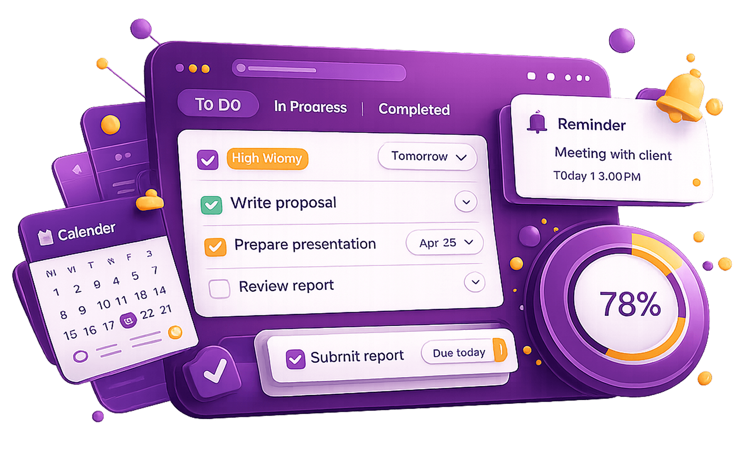 To-do dashboard with reminders and progress
