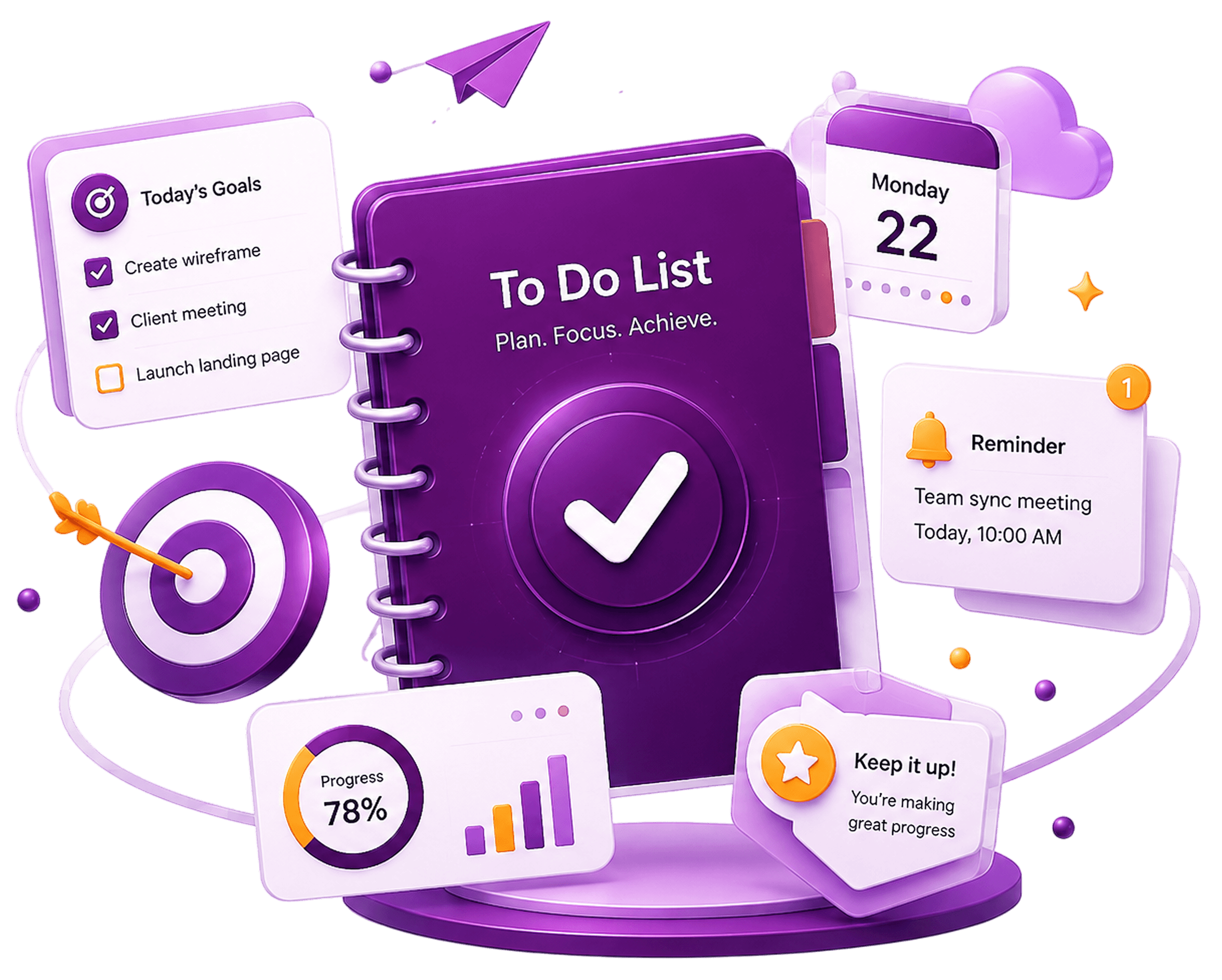 To-do list planner with goals and reminders
